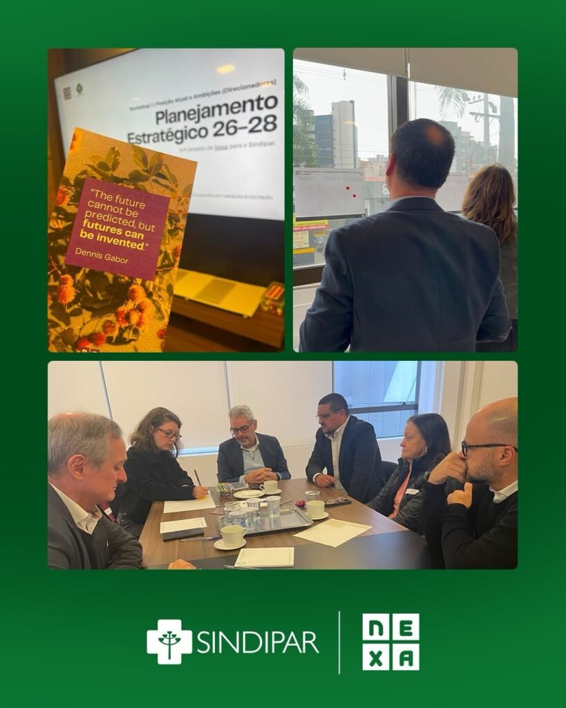 Material do planejamento estratégico e o workshop em andamento